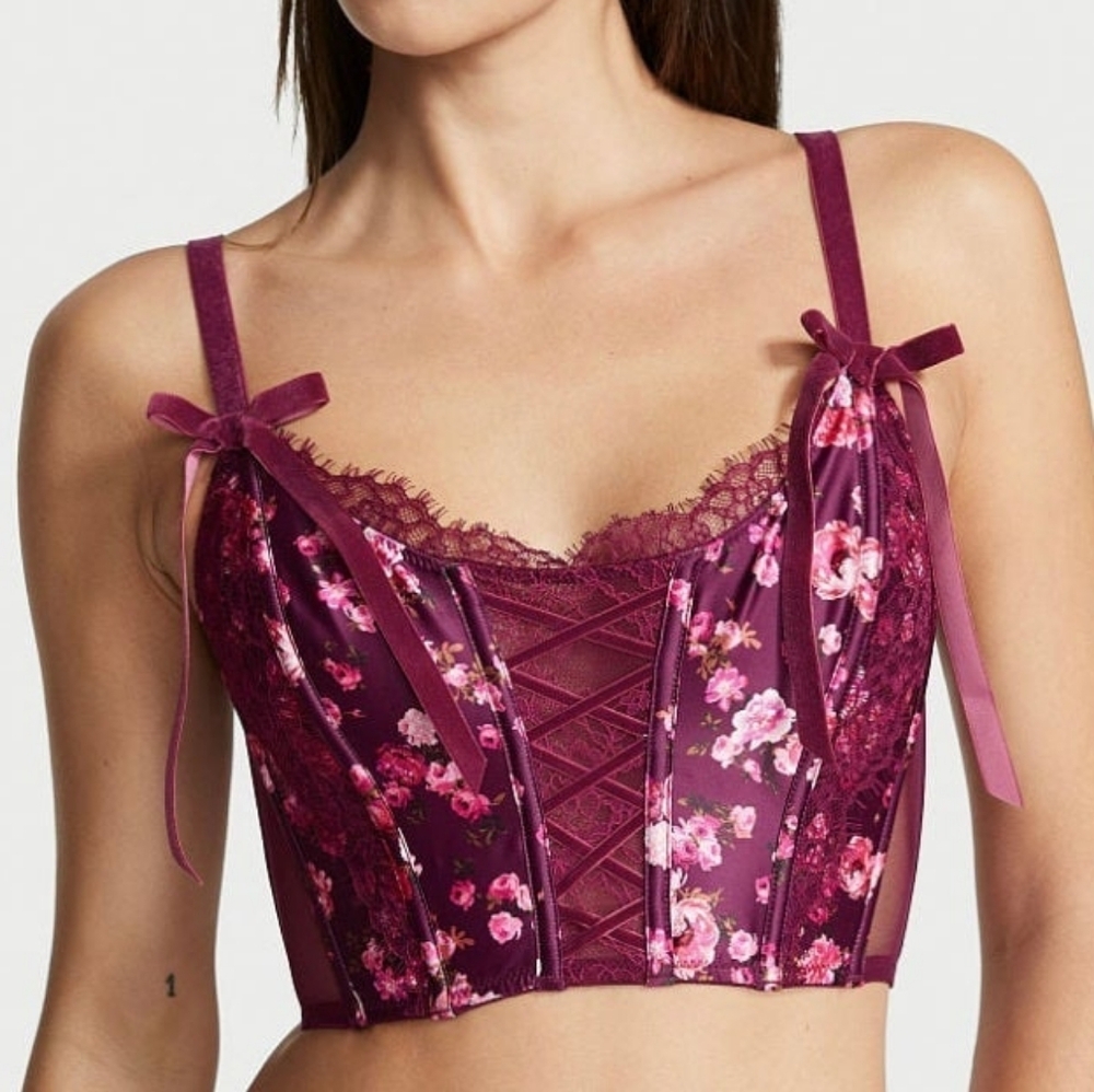 Victoria’s Secret Floral Lace Corset Bustier NWT